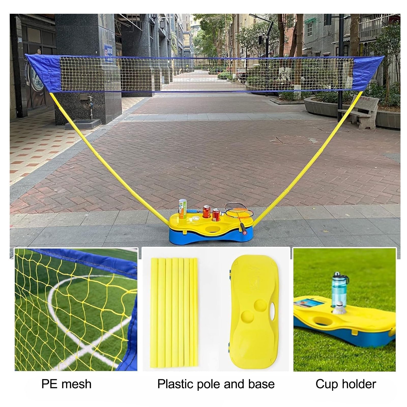 Set di reti sportive pieghevoli portatili – Sistema di pratica autoportante per colpire e servire trapani, ideale per giochi in famiglia al chiuso e all'aperto