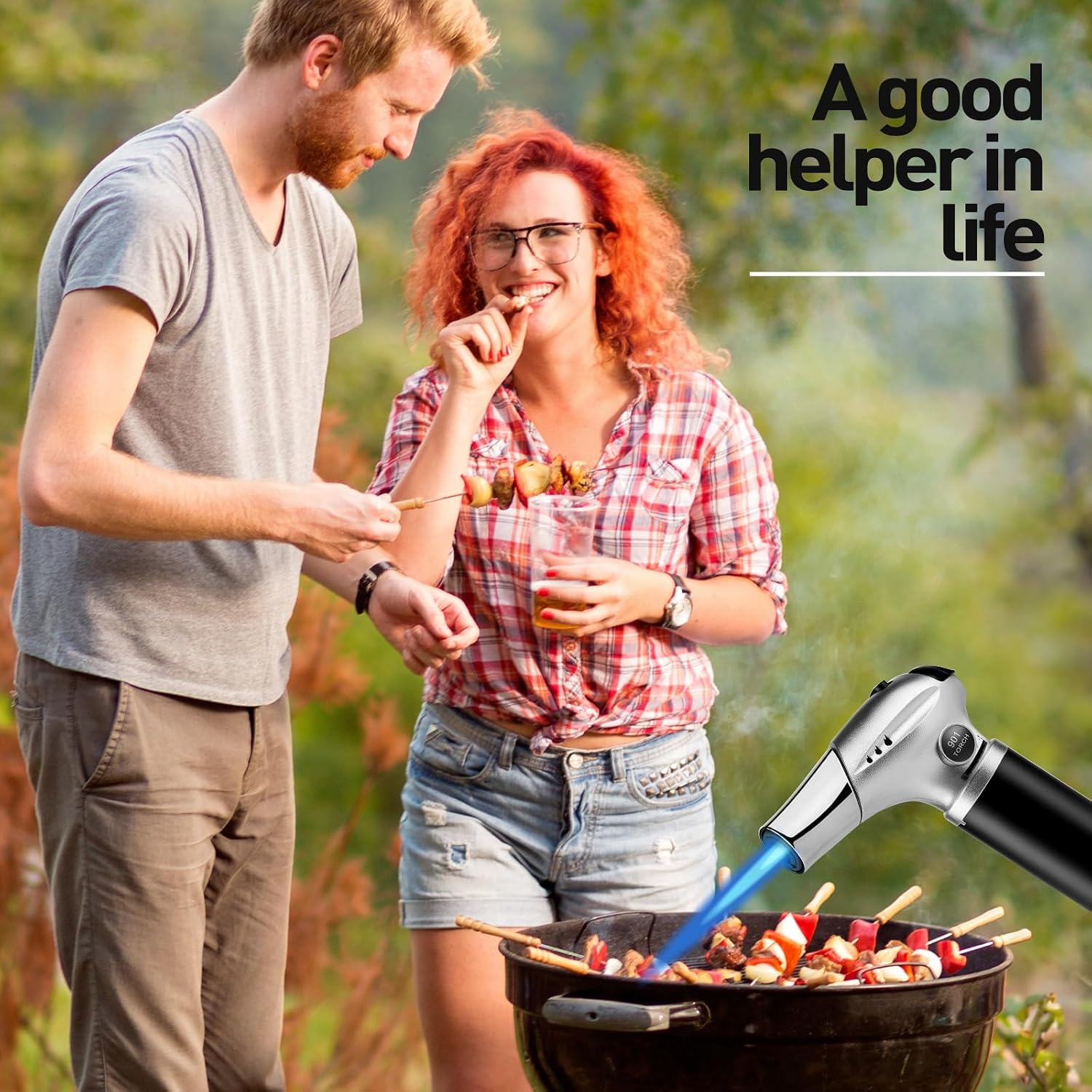 APSARAS USA Torch Lighter, Kitchen Torch for Cooking,Creme Brulee Torch with Lock Adjustable Flame for BBQ, Baking, Brulee Creme, Crafts (Butane Not Included)