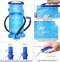 Vista 6 de N NEVO RHINO Mochila de hidratación, mochila de senderismo multiusos de 18L con vejiga de agua de 3 L, mochila de agua aislada, paquete