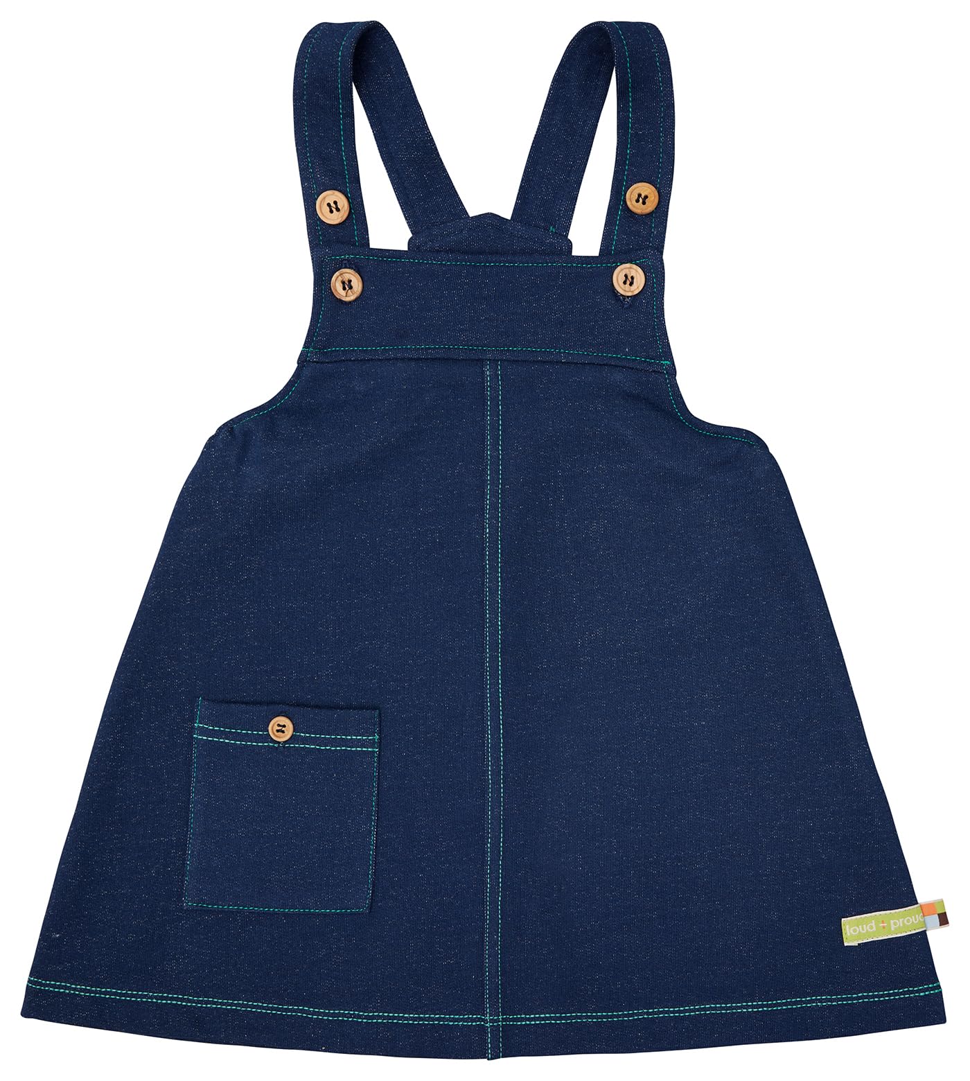 loud + proud Mädchen Jeans-Optik, GOTS Zertifiziert Kinderkleid