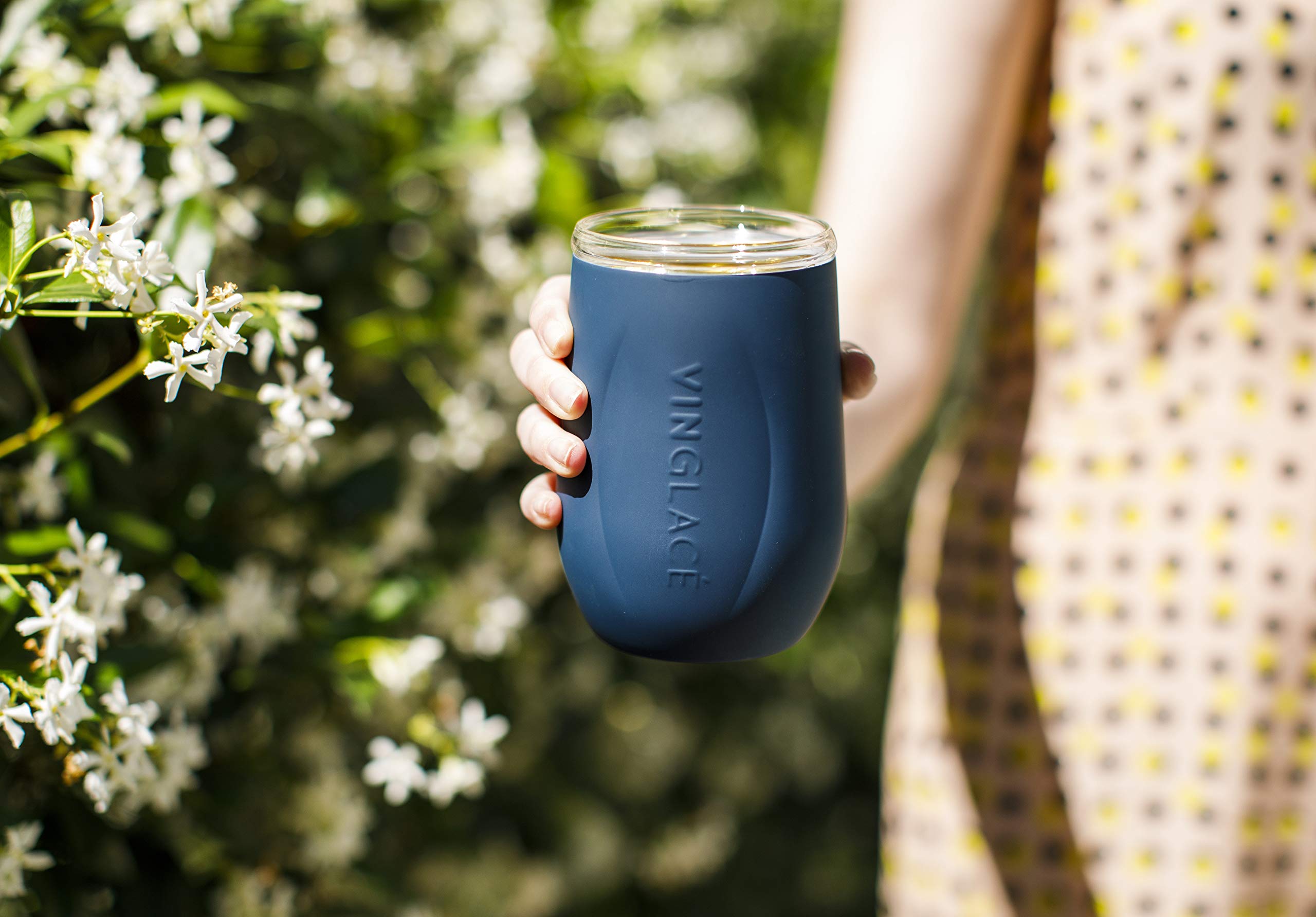 Amazon.com | Vinglac Stainless Steel Stemless Wine Glass- Insulated Wine  Tumbler with Glass Insert and Sip Lid, 10 oz, Navy: Wine Glasses