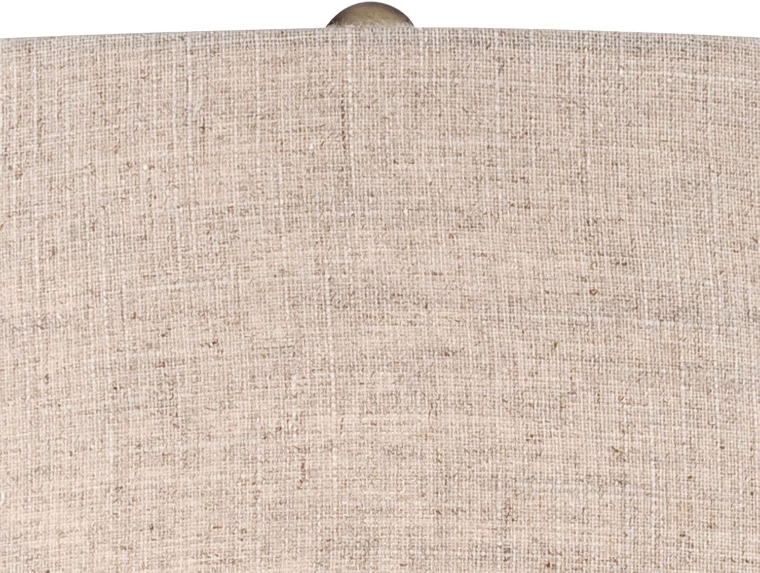Set of 2 White Ceramic Table Lamps with Beige Fabric Shades