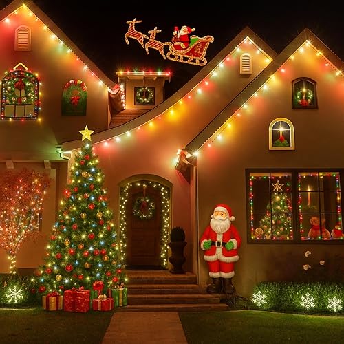 Miniatura 7 de Blulu Clips de Navidad para tiras de luces al aire libre, clips de cable de metal con soporte adhesivo para cables, ganchos de metal para colgar