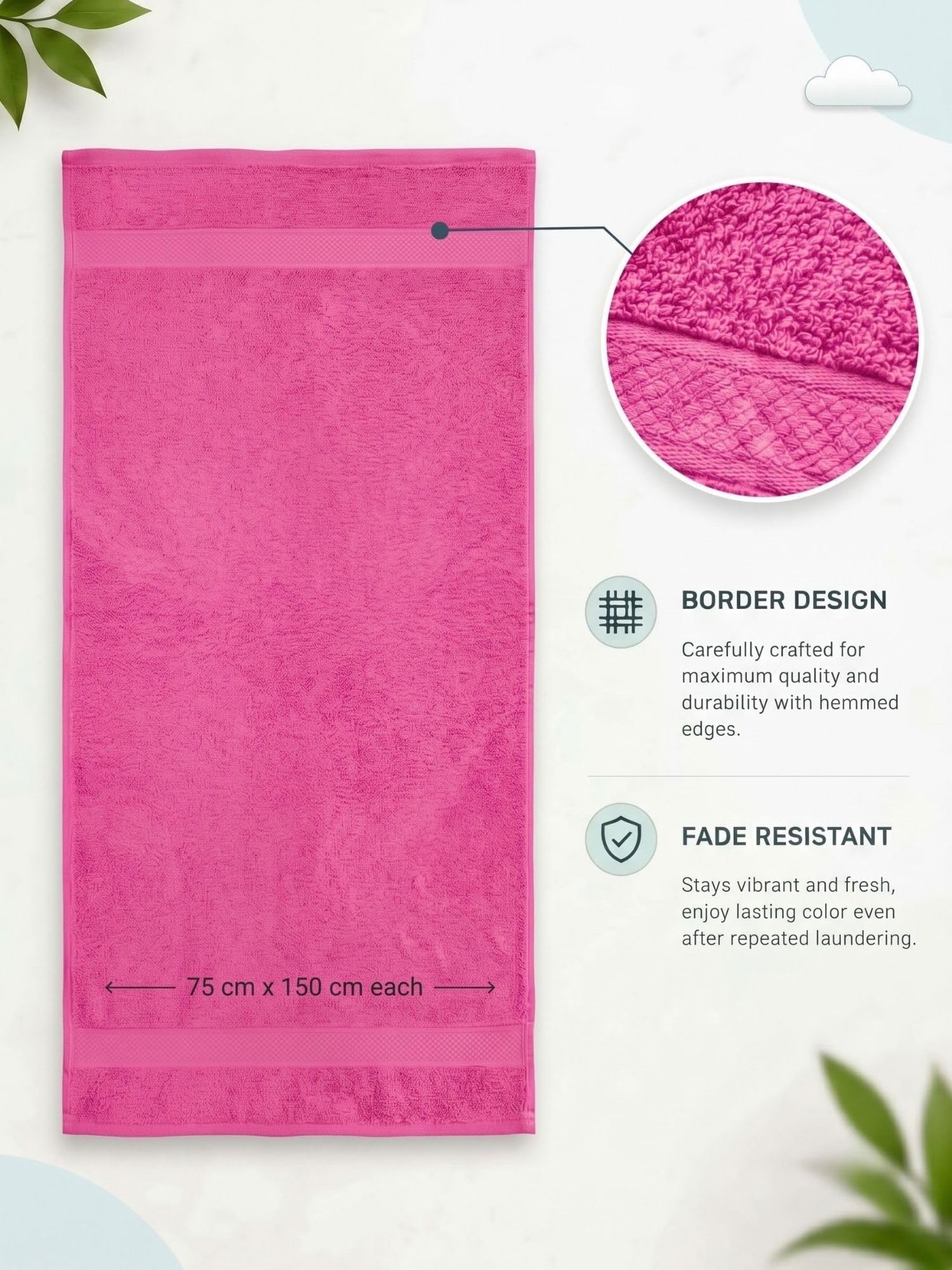 Mafatlal Daisy 100% Cotton Terry Bath Towel Set of 2 | 450 GSM