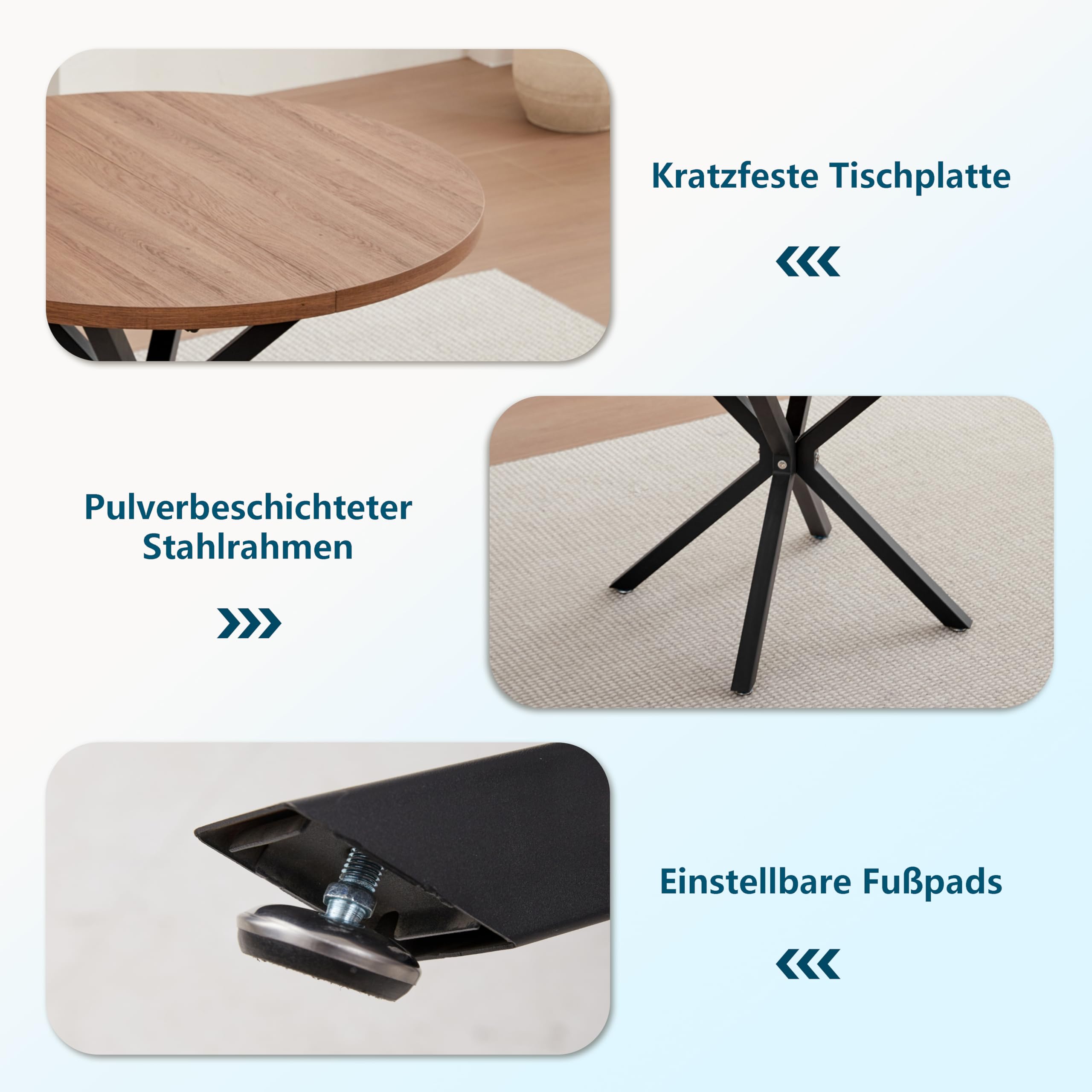 Esstisch und Stuhlset, Runder Esstisch mit 4 stühlen aus Cord,Durchbrochener Gepolsterte Küchenstühle,100cm Runder Esstisch,Küchentisch mit Stühlen,für Esszimmer,Küche(Dunkel + Rosa)