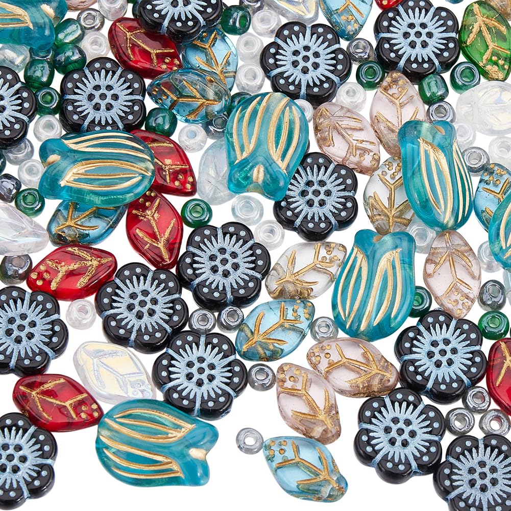 Perles en verre tchèque et acrylique SUNNYCLUE | Boîte de 230 pièces pour bijoux
