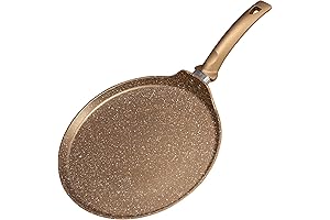 Nonstick Crepe Pan, Granite Coating Flat Skillet Dosa Tawa Tortilla Pan