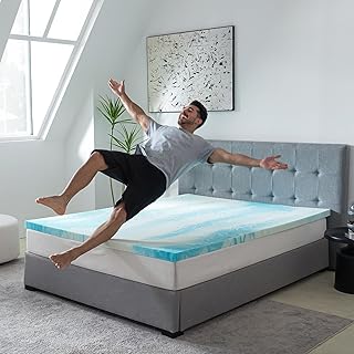 Twin Mattress Topper 3 Inch Memory Foam Mattress Topper with Cooling Gel Infusion, Mattress Pad in a Box, CertiPUR-US Certified, 38”x75”, Blue