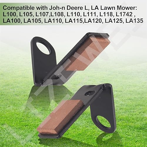 Miniatura 4 de Juego de 2 pastillas de freno GY21943B para cortacésped Jo-hn Deere de 42 pulgadas L, D, X Series 100 105 115 100 110 120 125 130 Contain GX20515
