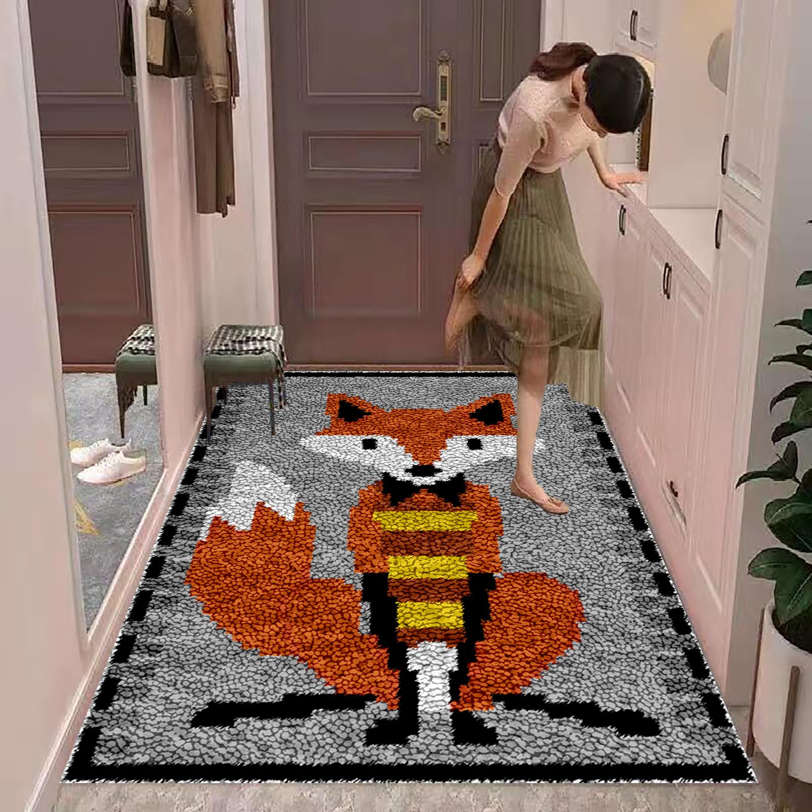 N.LANSHAN DIY Teppich Set Ägyptische Pyramiden - Knüpfteppich 90x120cm Für Anfänger