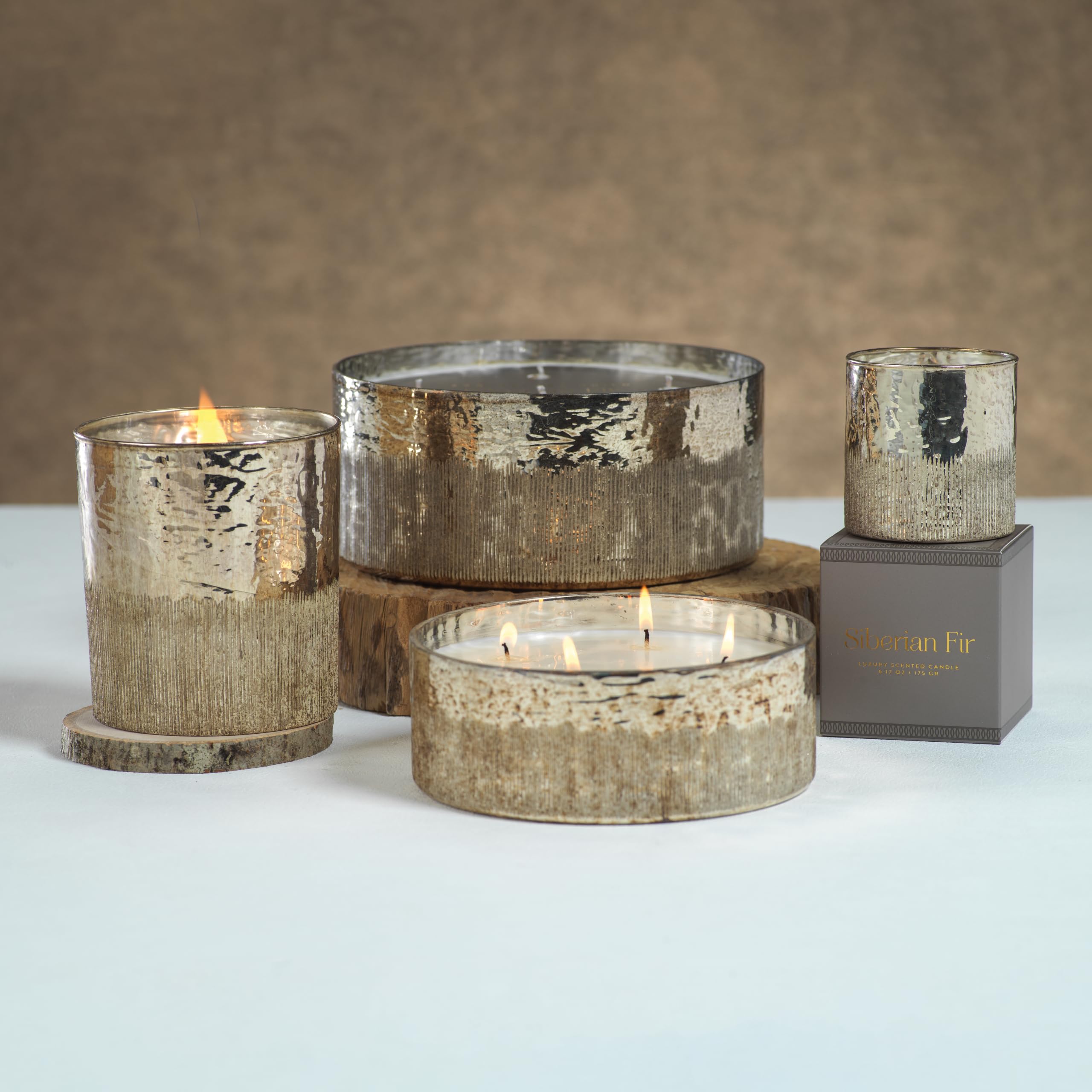 Amazon.com: Zodax Antique Gold Siberian Fir Scented Candle - 6