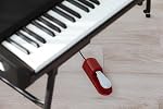 VALDI BP-3 Sustain Pedal Red - Universal Pedal for Keyboard Piano, Digital Pianos, MIDI Keyboards & Synths - Conversion Switch for All Brands - 1/4'' Jack, Anti-Slip Design, Extended Cable