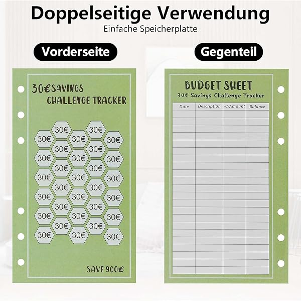 Save Money Challenge, Budget Planner Italian Money Binder with Covers Binder and Multicolour 6 Holes Binder, A6 Ring Binder Budget Planner Budget Binder - 5