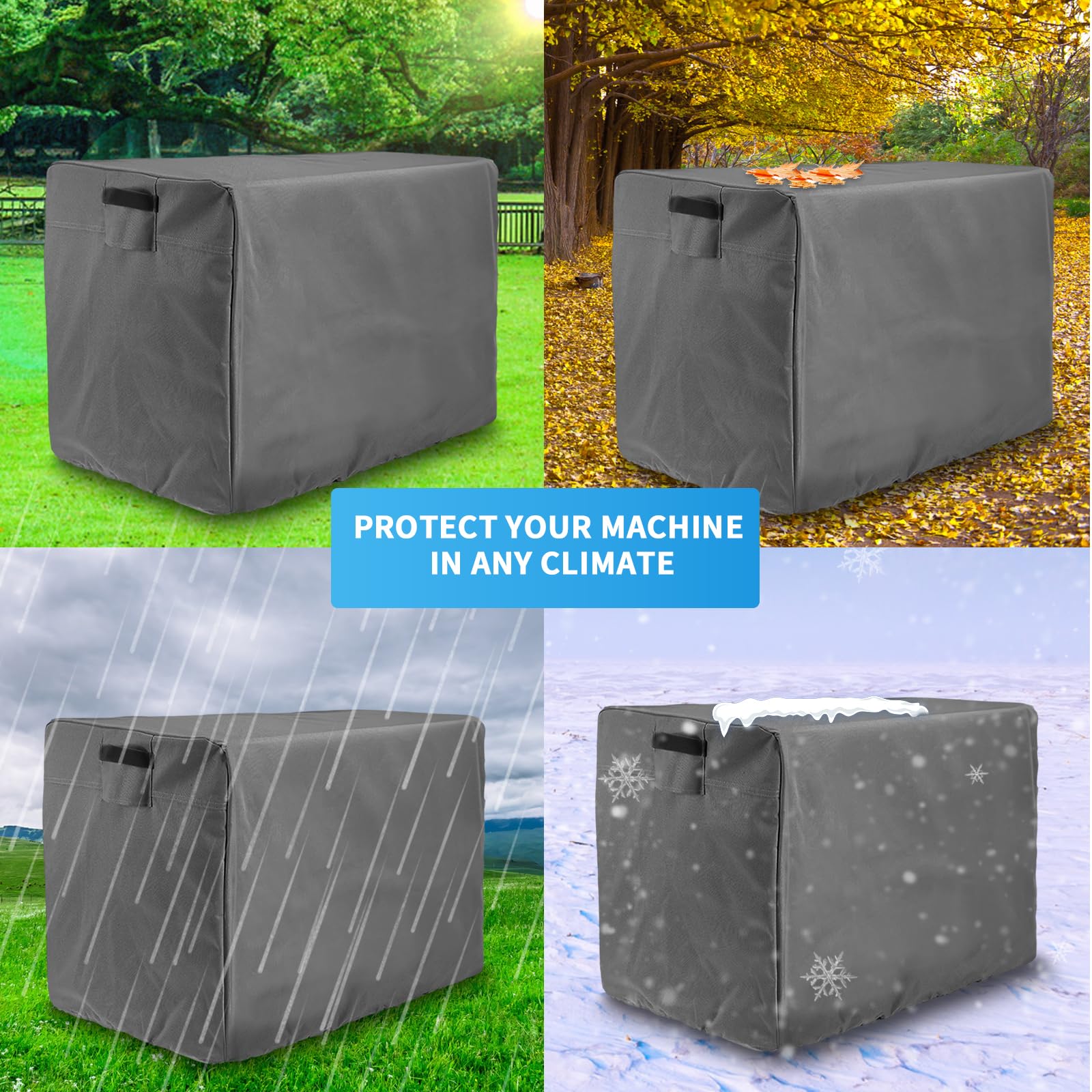 Ramoy - Cubiertas para generadores de exterior, impermeables, protección UV, resistente, 600D, Oxford, universal para Wen 56310ic, Wen 3800 y Predator 3500 (24 x 18 x 20 pulgadas)