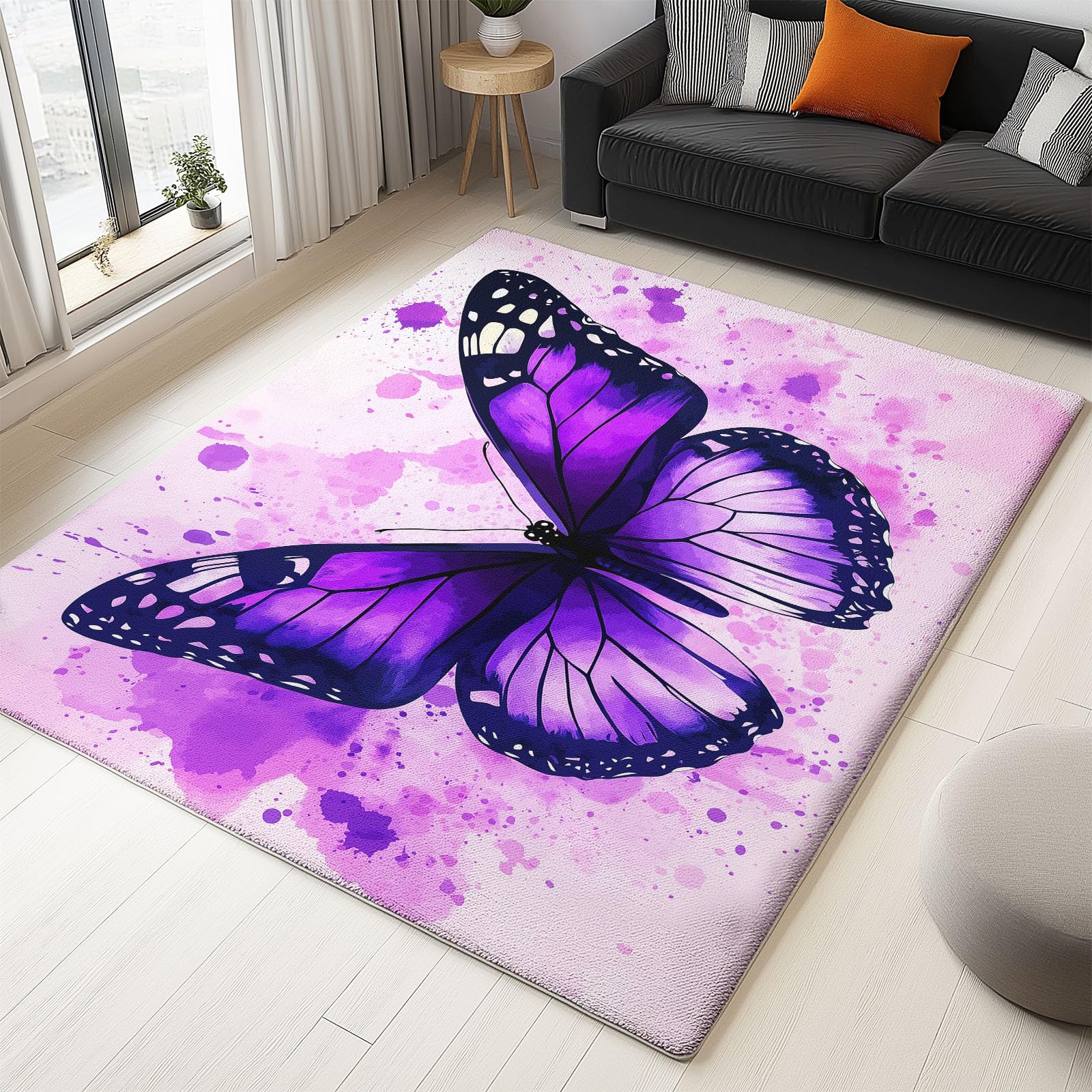 Tapis Aquarelle Naturelle Poils Courts Doux