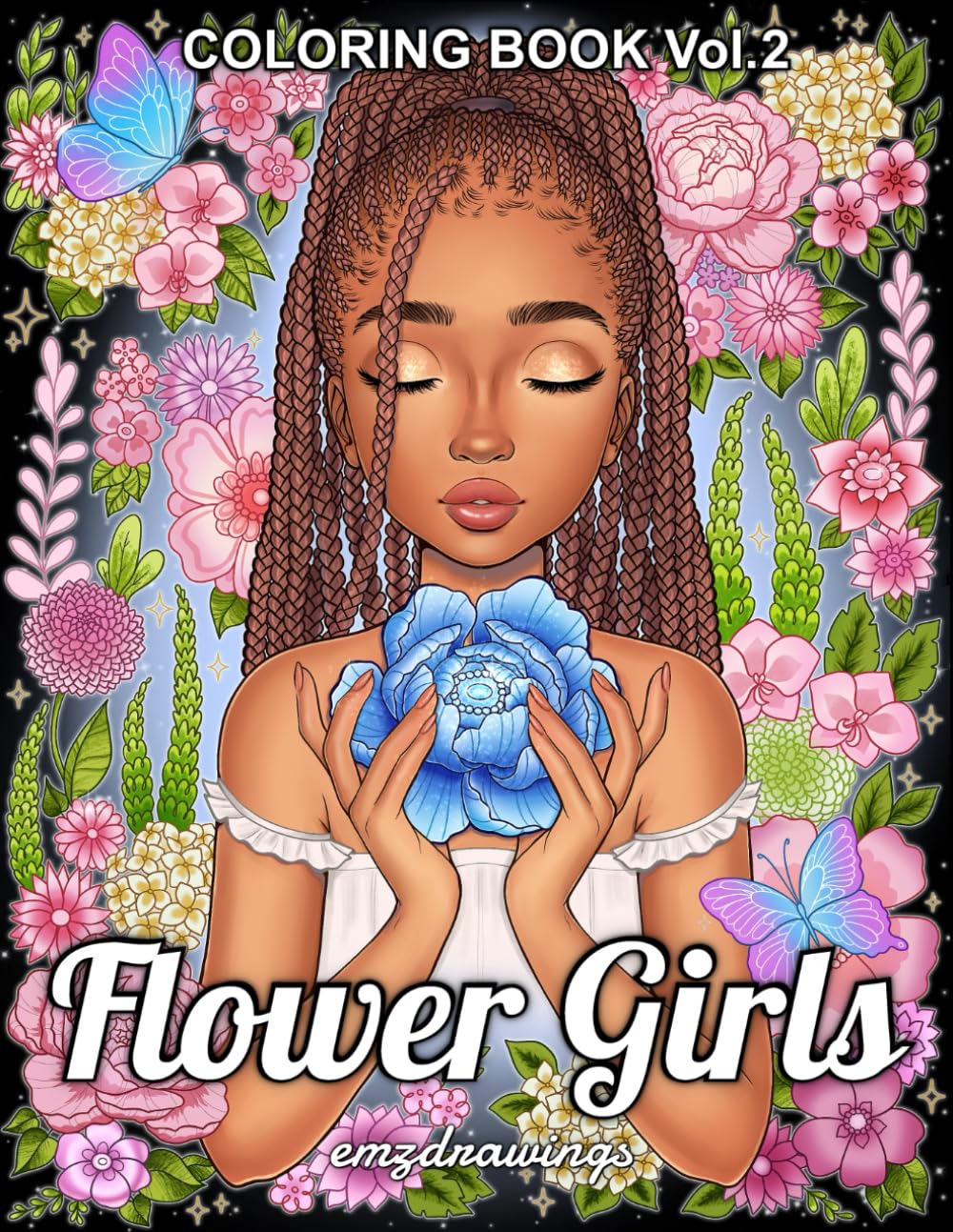 Flower Girls Volume 2 Coloring Book For Adults and Teens