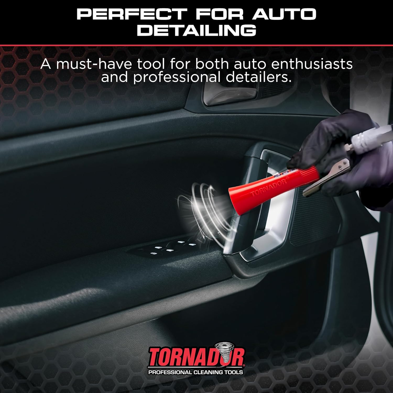 Tornador Z-007 Mini | Compact High-Pressure Car Cleaning Tool | Ergonomic Design Speeds Up Interior Detailing | Works with Air Compressor | Powerful & Portable