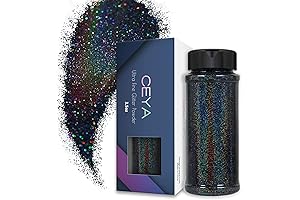 3.5oz Black Ceya Glitter Powder for Slime Jewelry Nails Craft