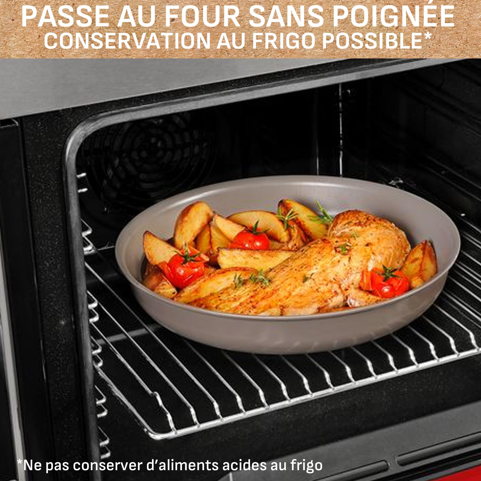 Tefal Ingenio Lot de 5 pièces, Poêles, Casseroles, Poignée amovible, Induction, Revêtement céramique antiadhésif, Eco-conçu, Compatible lave-vaisselle, Fabriqué en France, Renew L26190022