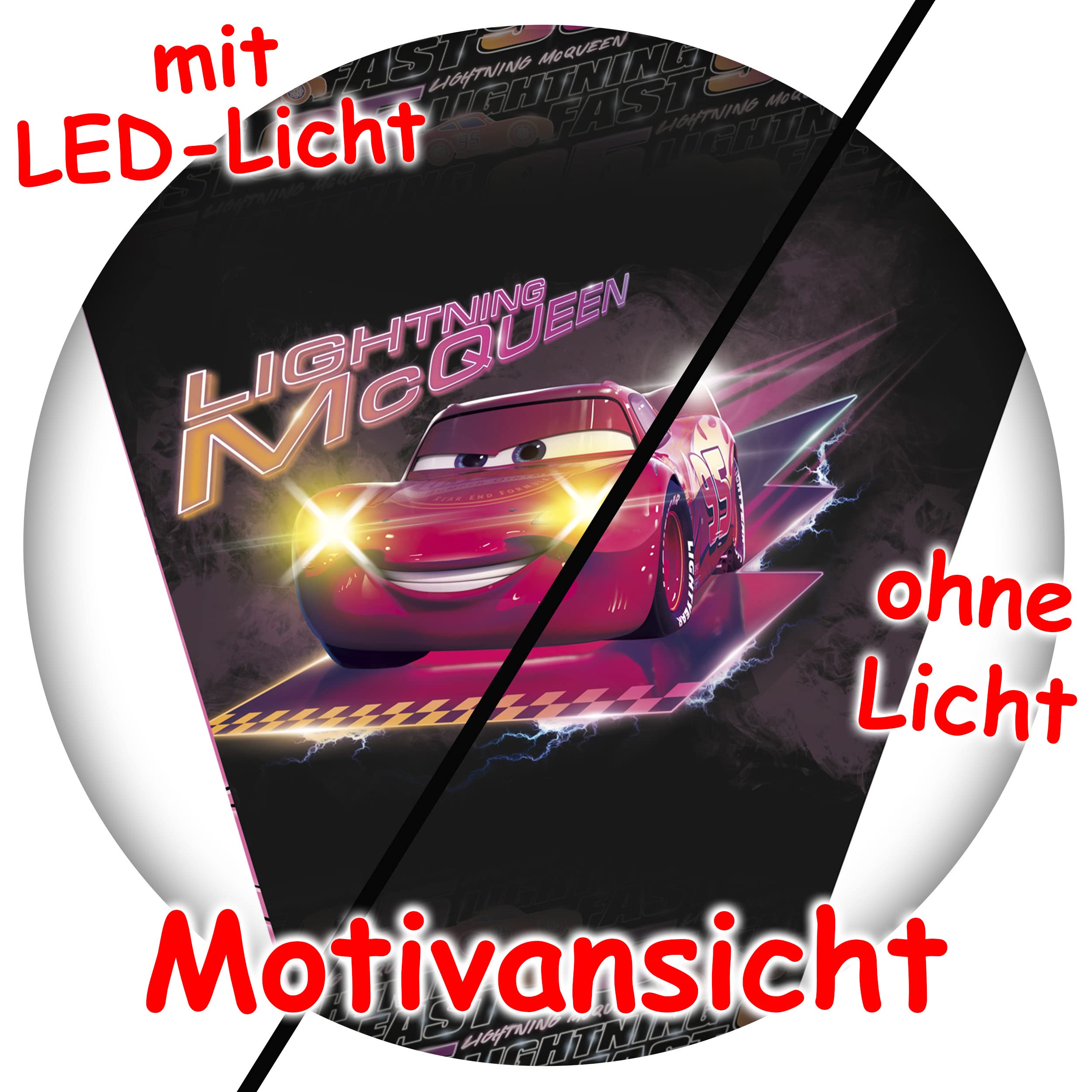 alles-meine.de GmbH Schultüte - Cars/Auto 35-85 cm Größe wählbar inkl. komplette Füllung + Name + Bänder Schleife + Kunststoff Spitze - Zuckertüte - Tüllabschluß/Filz..