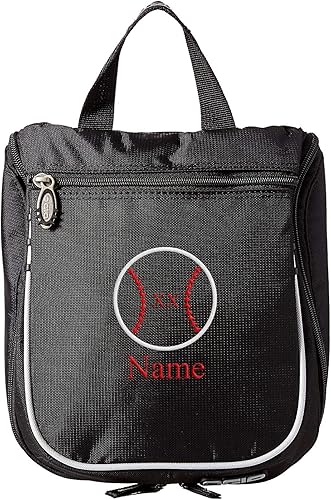 Miniatura 1 de Neceser de béisbol, kit de afeitado personalizado para hombre, estuche de viaje colgante, Béisbol-negro