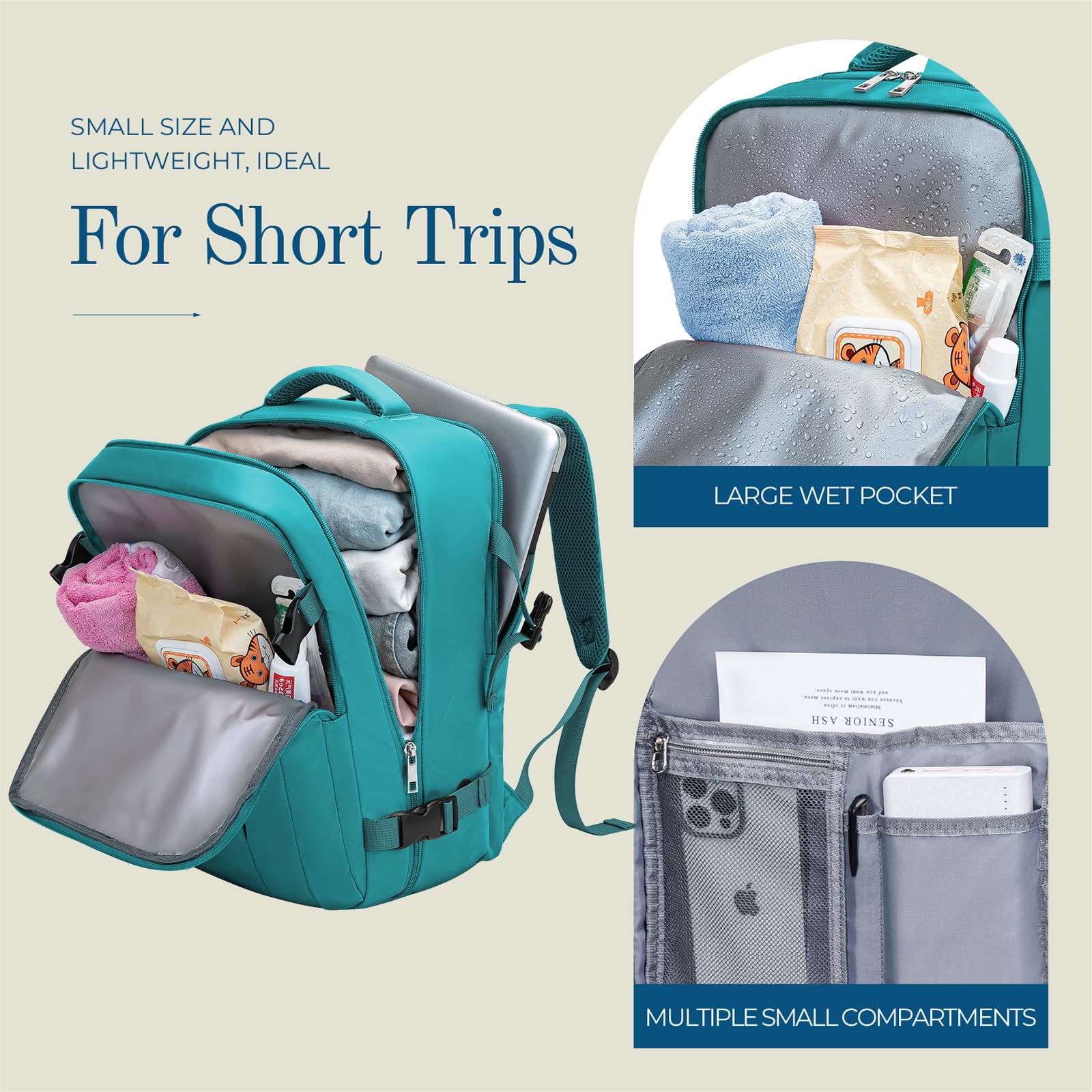 Zaino per Ryanair 40x20x25 Zaino da Viaggio Aereo Bagaglio a Mano Borsa da Cabina Borse Valigia Zaini Casual Unisex per Wizz Air EasyJet Laptop Daypack