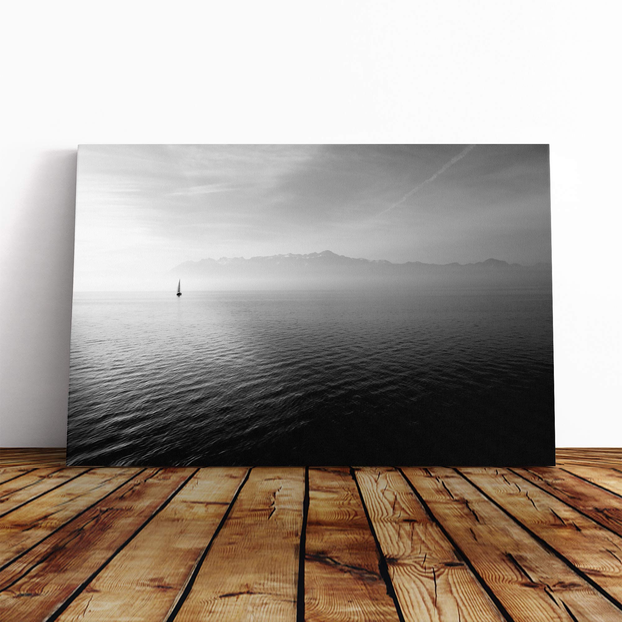 Sailing Boat Seascape Canvas Print | Gallery Wrapped 30mm Frame Wall Art | 30x20 inches | Ready to Hang | Modern Seascape Picture | Living Room Bedroom Lounge Office