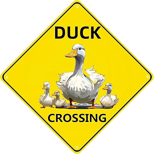 Vista 7 de Letreros de cruce de pato, letrero de Nene Crossing para decoración de estanque de patos, paquete de 2 piezas, decoración de pared de granja