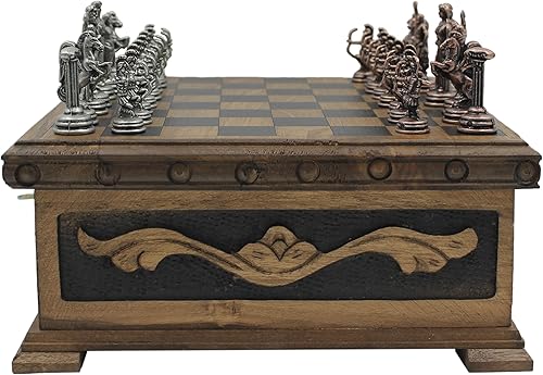 Juego de ajedrez de madera oculta, piezas metálicas de ajedrez con caja, caja de madera cerrada para jugadores de ajedrez, tablero de ajedrez de 8