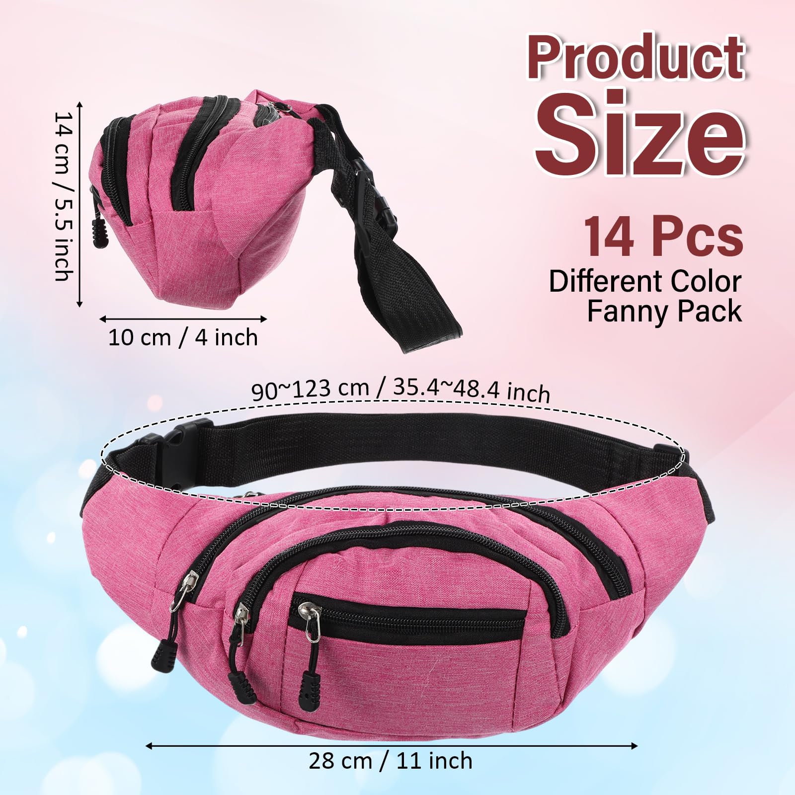 Kajaia Riñonera impermeable para viajes, correr, ejercicio, riñonera con cinturón ajustable, bolsas holográficas para mujeres y hombres, viajes, rave, mixto, Estilo clásico