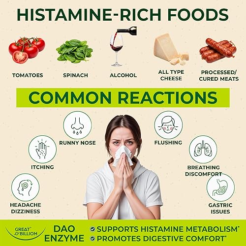 Miniatura 7 de Enzima DAO (diamina oxidasa) - Enzimas digestivas para mujeres y hombres - 30,000 HDU - Suplementos para la salud intestinal - Apoyo de histamina