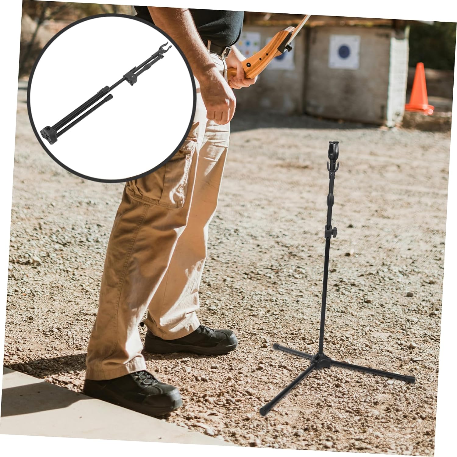KESYOO Adjustable Compound Bow Stand Metal Bracket Multi-Directional Archery Target Display Holder for Stable Shooting Suitable for Archery Enthusiasts
