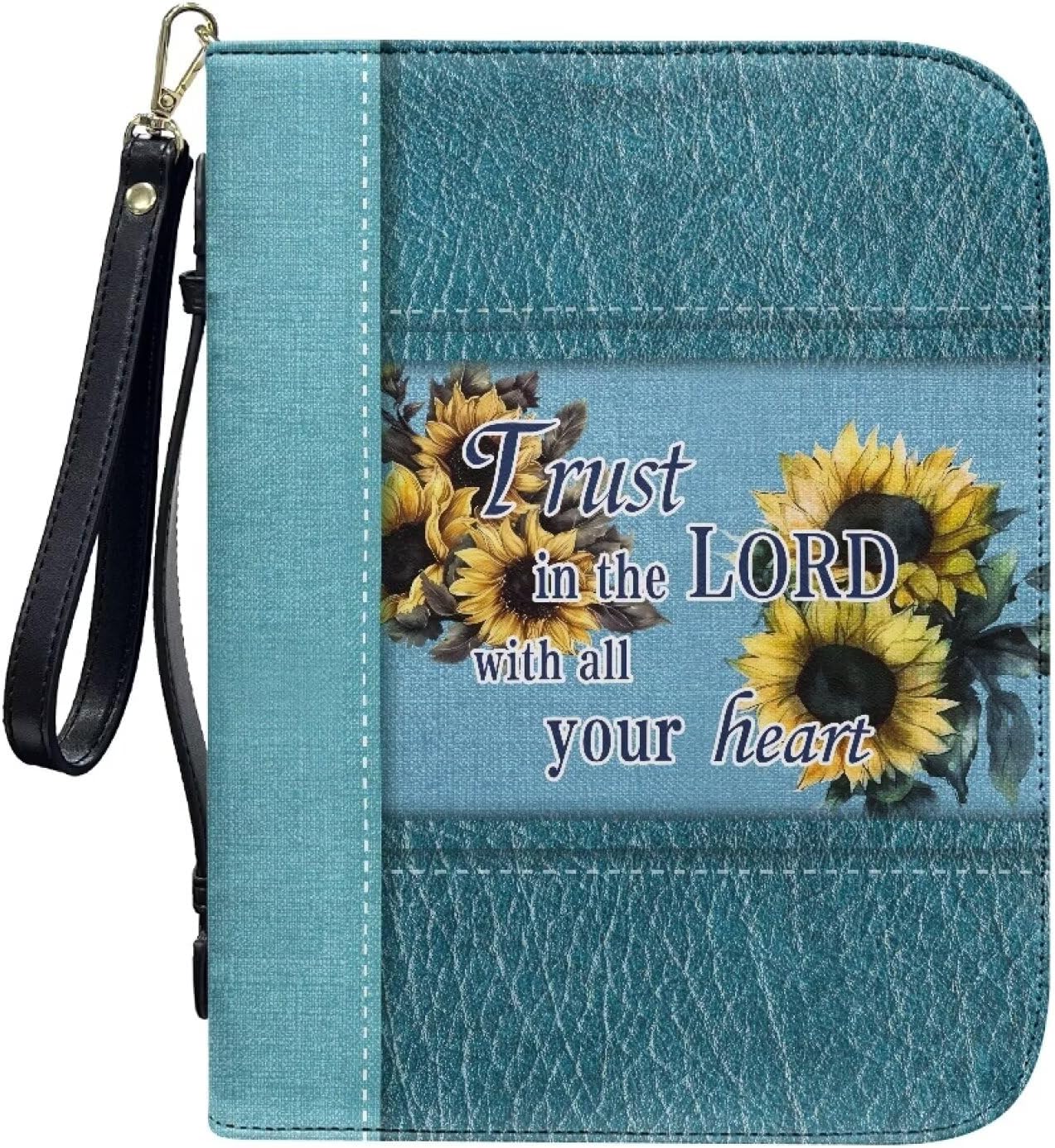 Bible Cover for Women Leather Bible Case with Black Ribbon Personalized Bible Study Supply Carrying Bag Tote