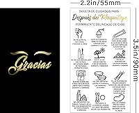 Vista 2 de BRAWNA 50 unidades Tarjeta De Cuidado Para Después Del Maquillaje Permanente Delineado De Ojos - Delineado De Ojos Español PMU Eyeliner Postcare