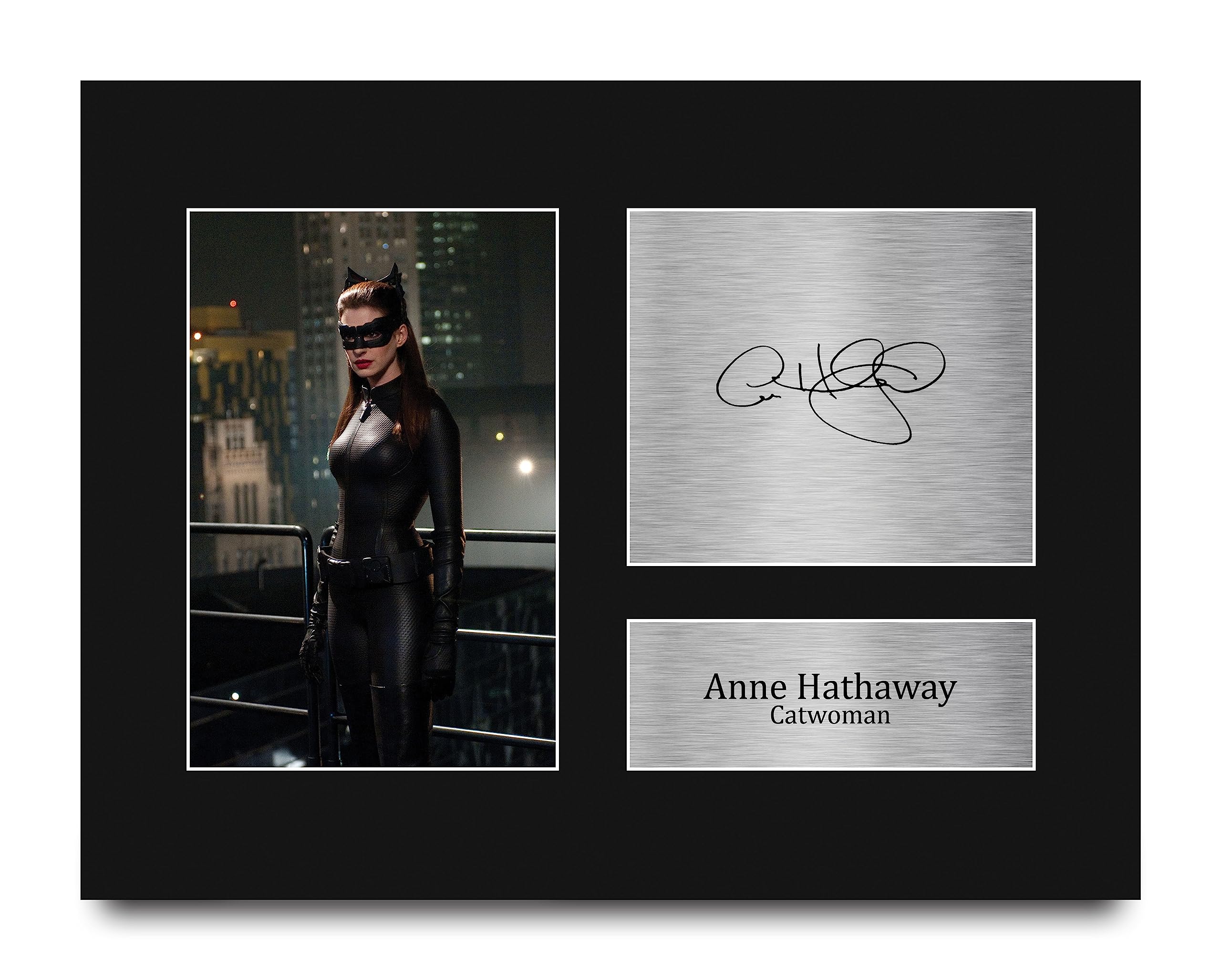 HWC Trading Anne Hathaway Dark Knight Rises Catwoman Gifts Printed Signed Autograph Picture for Movie Memorabilia Fans - US Letter Size