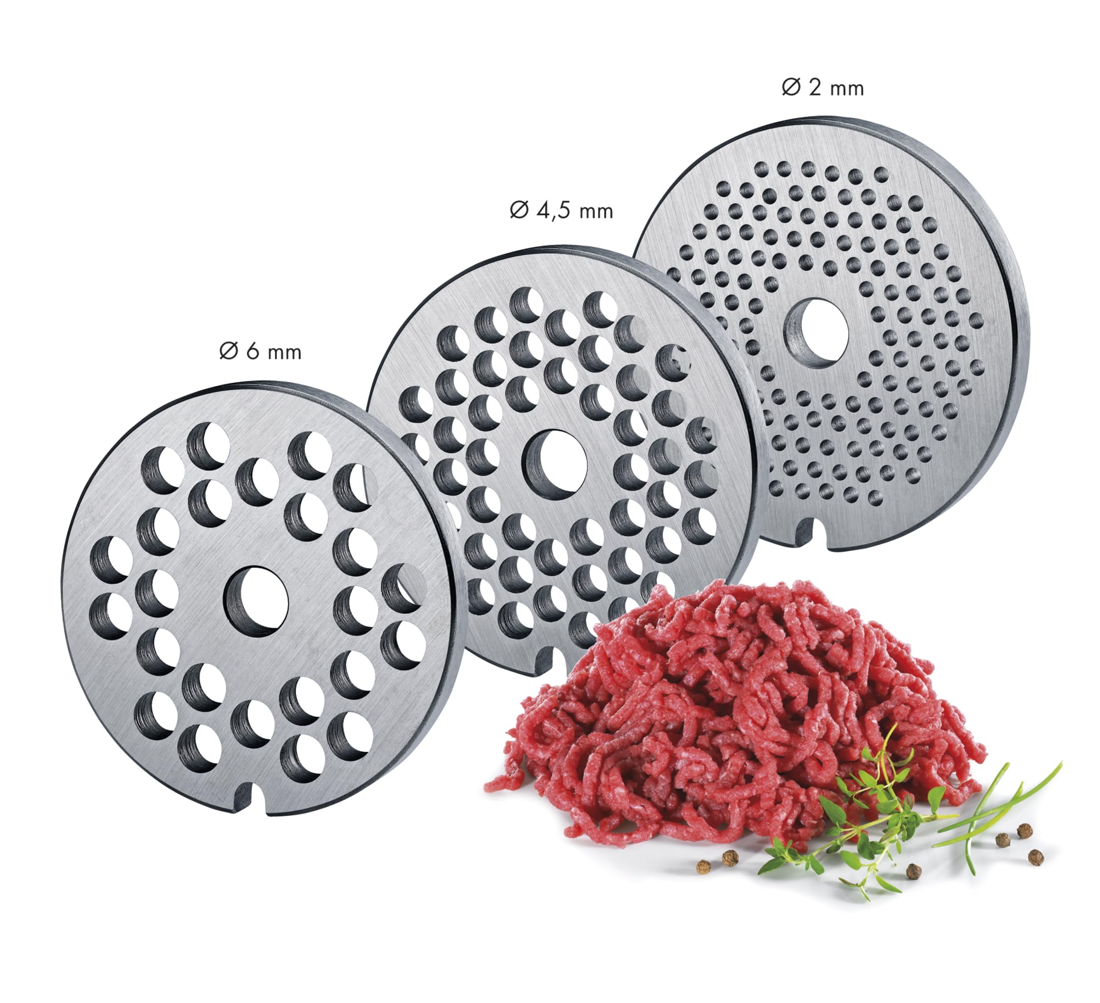 Küchenprofi Solido tritacarne manuale in acciaio inox 2.0, con 3 dischi forati, inserto per pasticceria e 3 set di riempimento per salsicce, con morsetto da tavolo extra grande, 12 x 10 x 40 cm