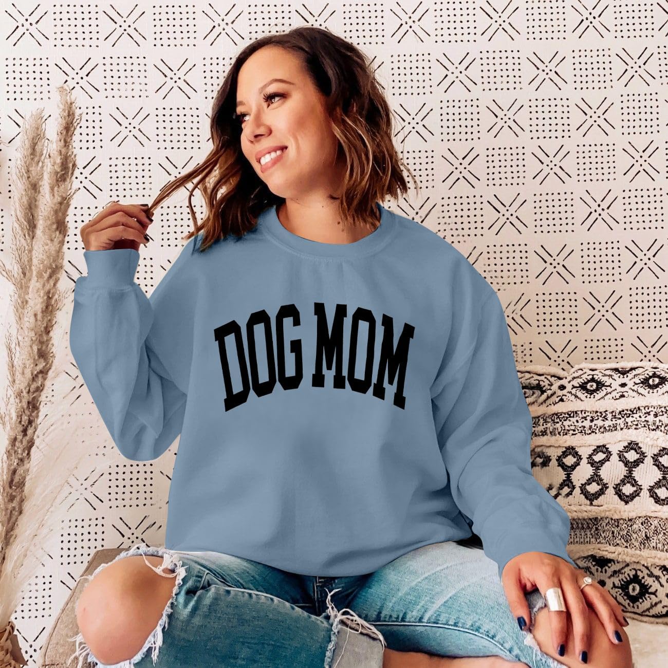 KNEYATTA Dog Mom Sweatshirt Women Dog Lover Sweatshirt Funny Graphic Fall Sweatshirts Mam Pullover Tops - Image 3