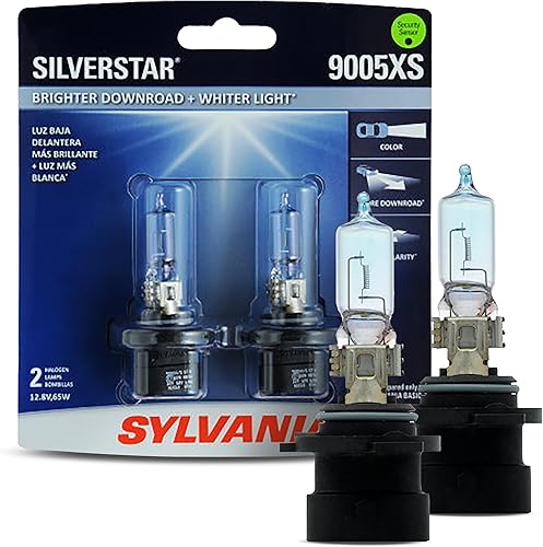 Foco halógeno faro de alto rendimiento Sylvania 9003 (también encaja en H4) SilverStar (paquete de 2), 9005XS