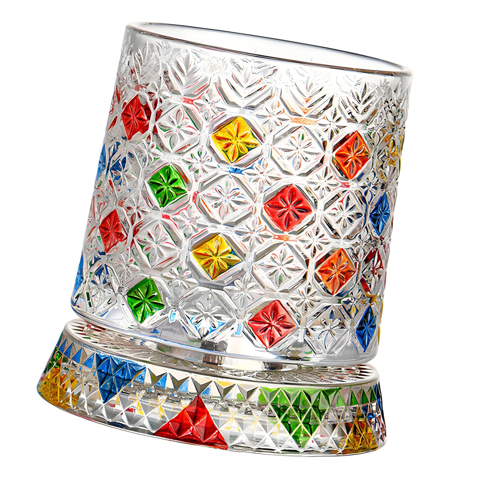 Hsyzygian Rotating Whiskeys Glasses Drinkware Decorative Drinking Cup with 360 Degree Swivels Base for Cocktail Party Drinking Decorative Cup with Degree Swivels Base