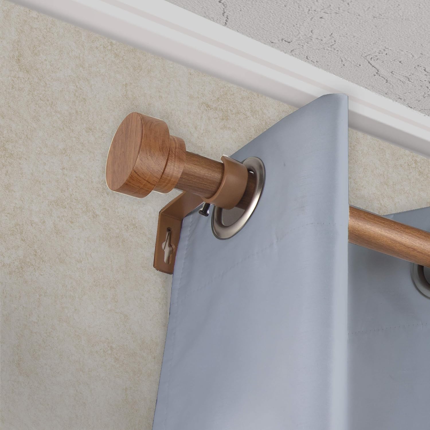 A&F Rod Décor - Fez 1" Faux Wood Curtain Rod 28-48 inch - Chestnut