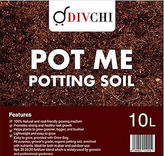 DIVCHI 10L All/ Multi-Purpose Compost Soil – Organic Enriched with Nutrients Rich Compost Mix for Potting, Growing Garden, Outdoor, Indoor Seed Plants
