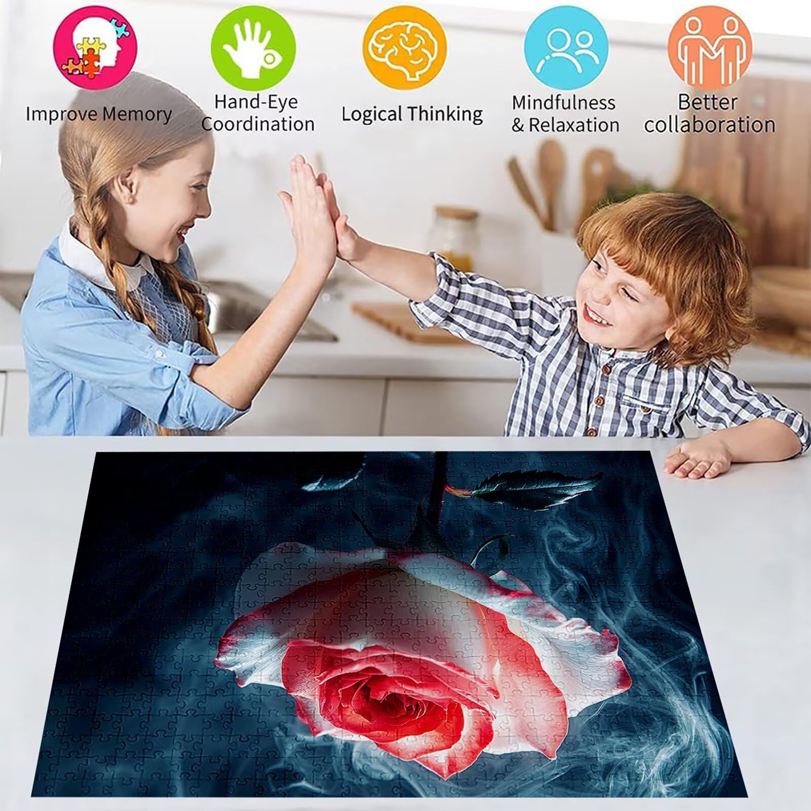 Puzzle 3000 elementów różowe puzzle dla dorosłych kwiaty 122 x 81 cm Unikalne rzemiosło klasyczne 3D drewniana układanka do rodzinnych gier aktywnych, układanka do samodzielnego wykonania nawet do