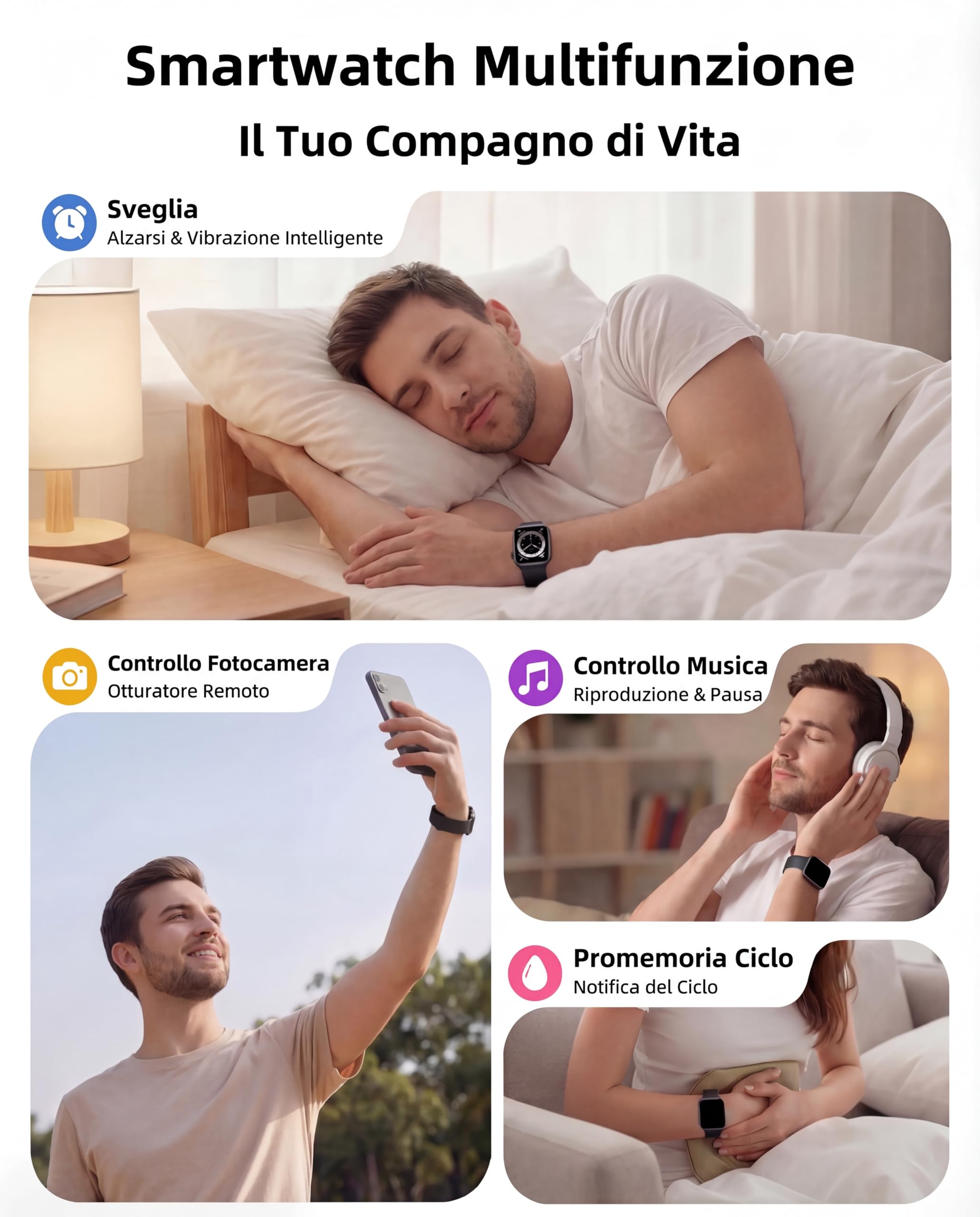 Smartwatch Uomo Donna, 1.83'' Orologio Smart Watch con Chiamata Bluetooth,Pressione Sanguigna/Cardiofrequenzimetro/Sonno,Contapassi,120+ Modalità Sportive,Impermeabile IP68 Fitness Tracker Android iOS