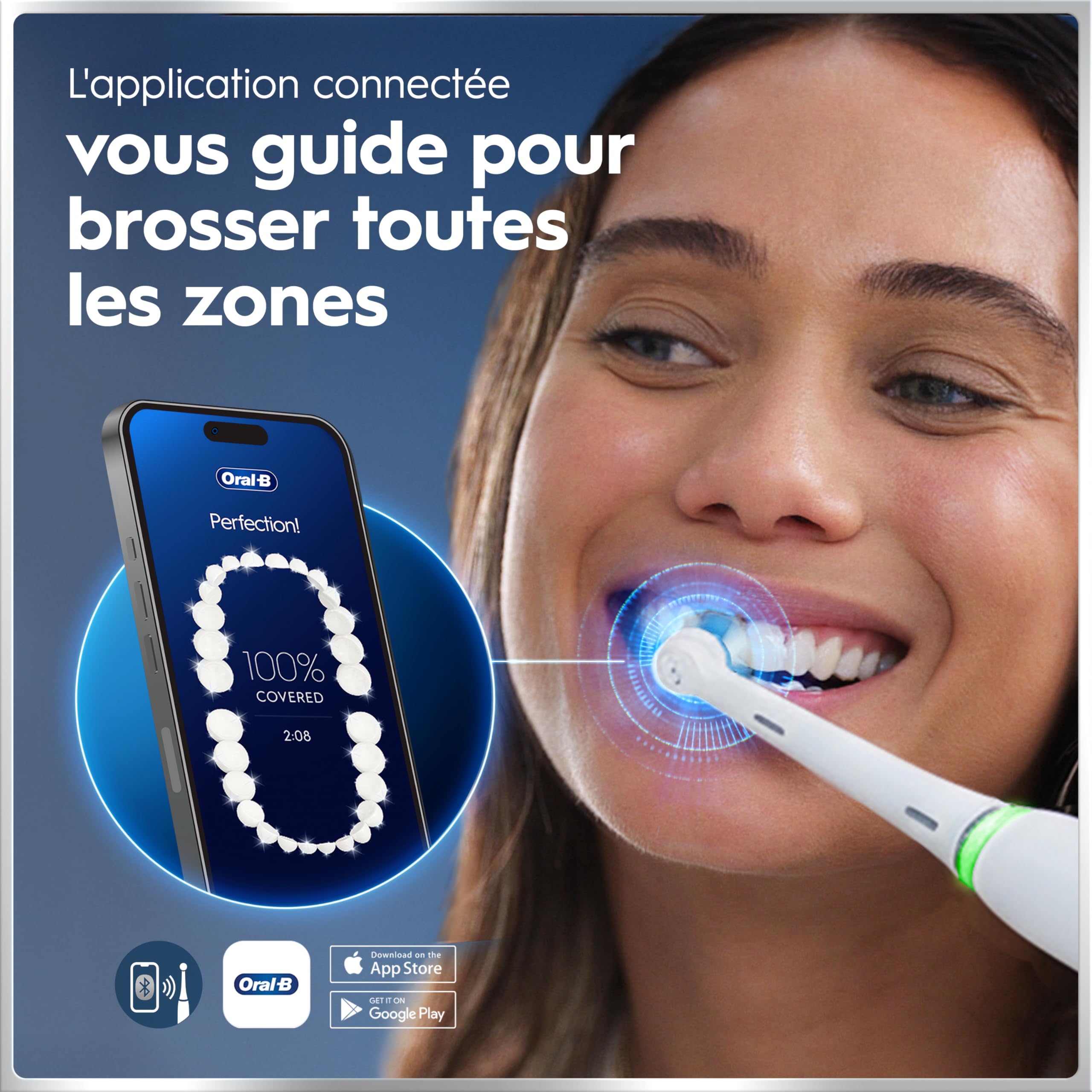 Oral-B Brosse A Dents Electrique iO 6 Blanche, 5 Modes De Brossage Dont Blancheur Et Soin Des Gencives, Capteur De Pression, Ecran Interactif, 2 Brossettes De Rechange Oral B, Etui De Voyage - 2
