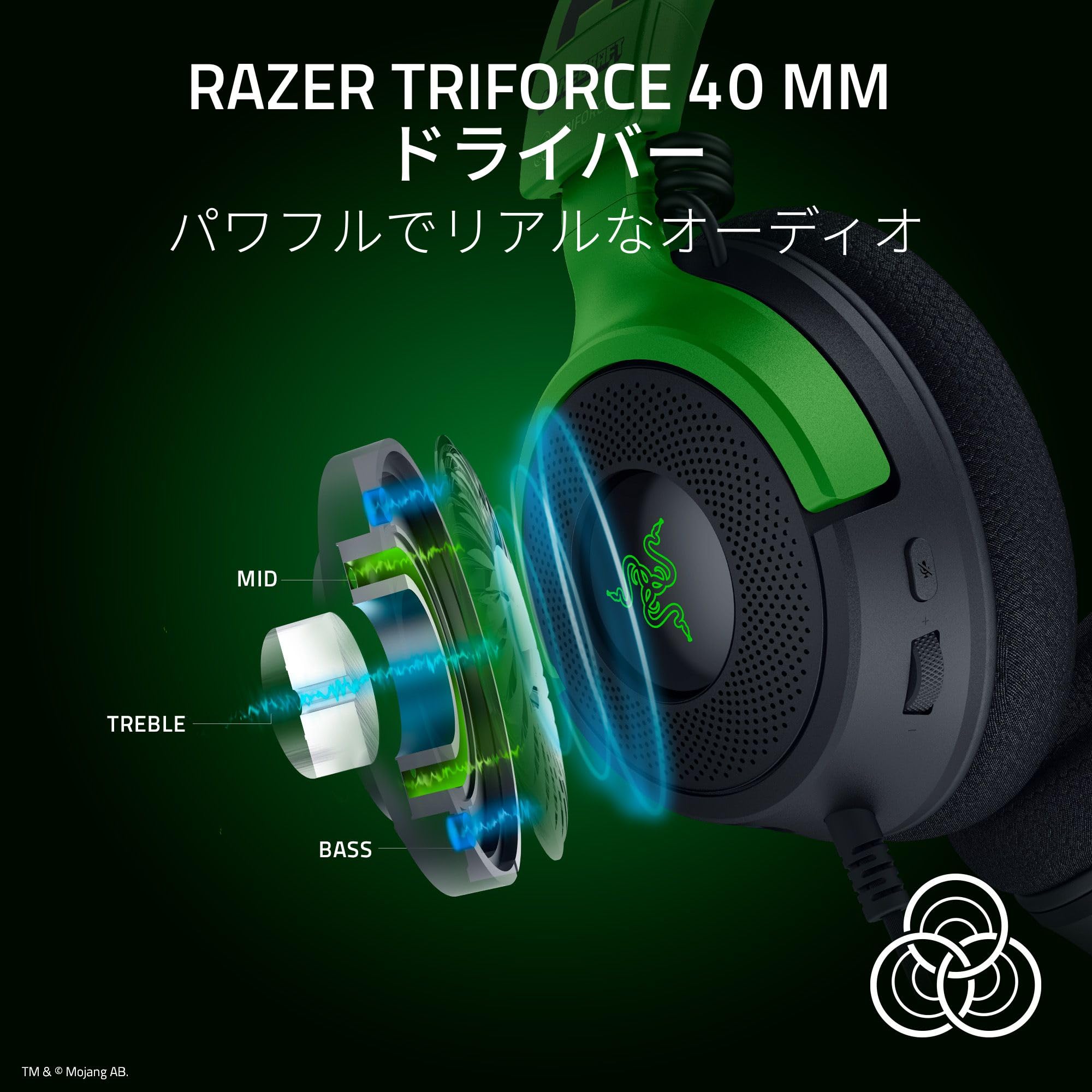 Minecraft Gaming Headset Razer Kraken V4 X Minecraft Edition Wired