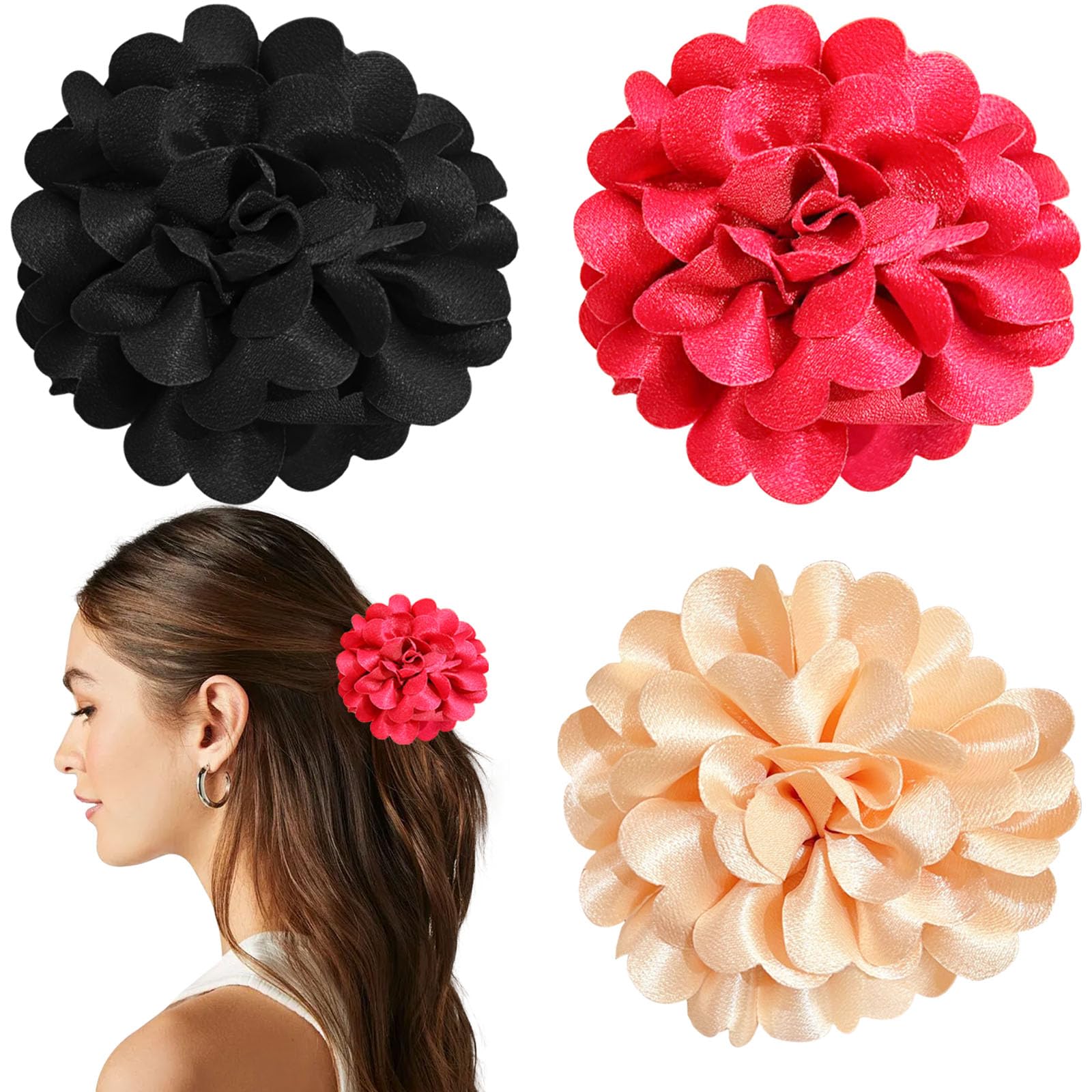 3PCS Flower Hair Claws Clips