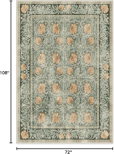 Vista 118 de RUGGABLE x Morris & Co Tapete prémium de pasillo lavable, para pasillo, cocina, entrada, sala de estar, dormitorio u oficina, con base Madreselva