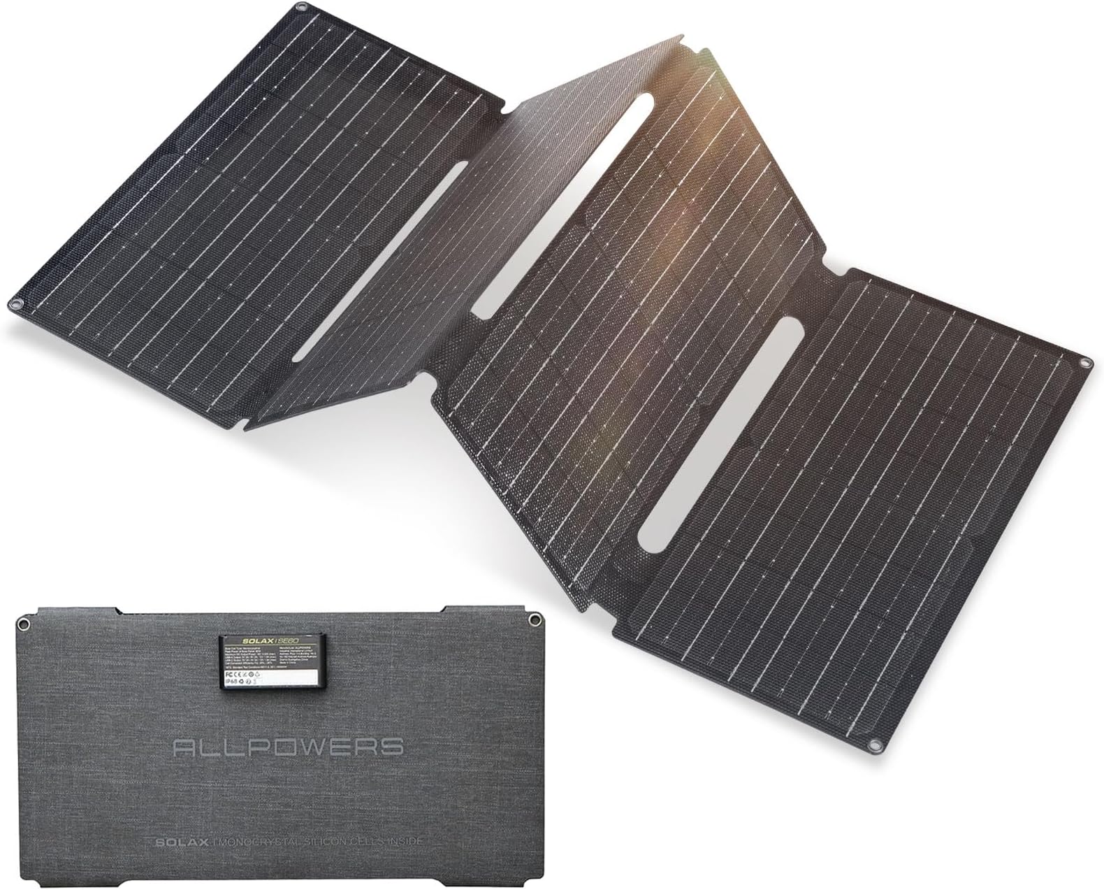 Foldable Solar Panel 100W, Portable Solar Panel kit, Foldable Solar Charger for Portable Power Station, Solar Generator Camping, Laptops, Outdoor, Camping, RV, Motorhome, Balcony, Garden