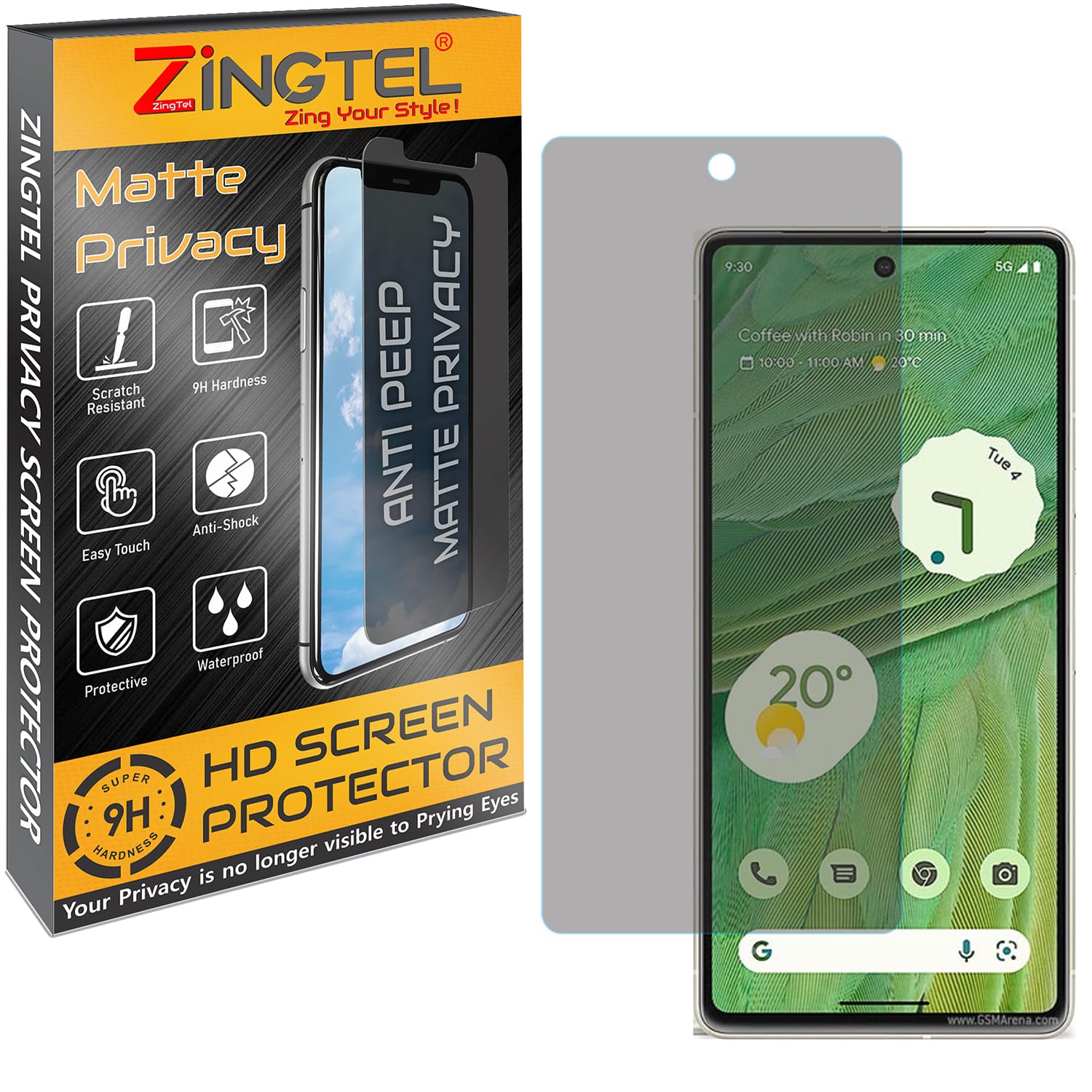 Privacy Matte Screen Guard Compatible with GOOGLE PIXEL 7, Anti Glare, Anti UV, Anti Spy Screen Protector, Fiber Anti-Peep Screenguard, Not a Tempered Glass