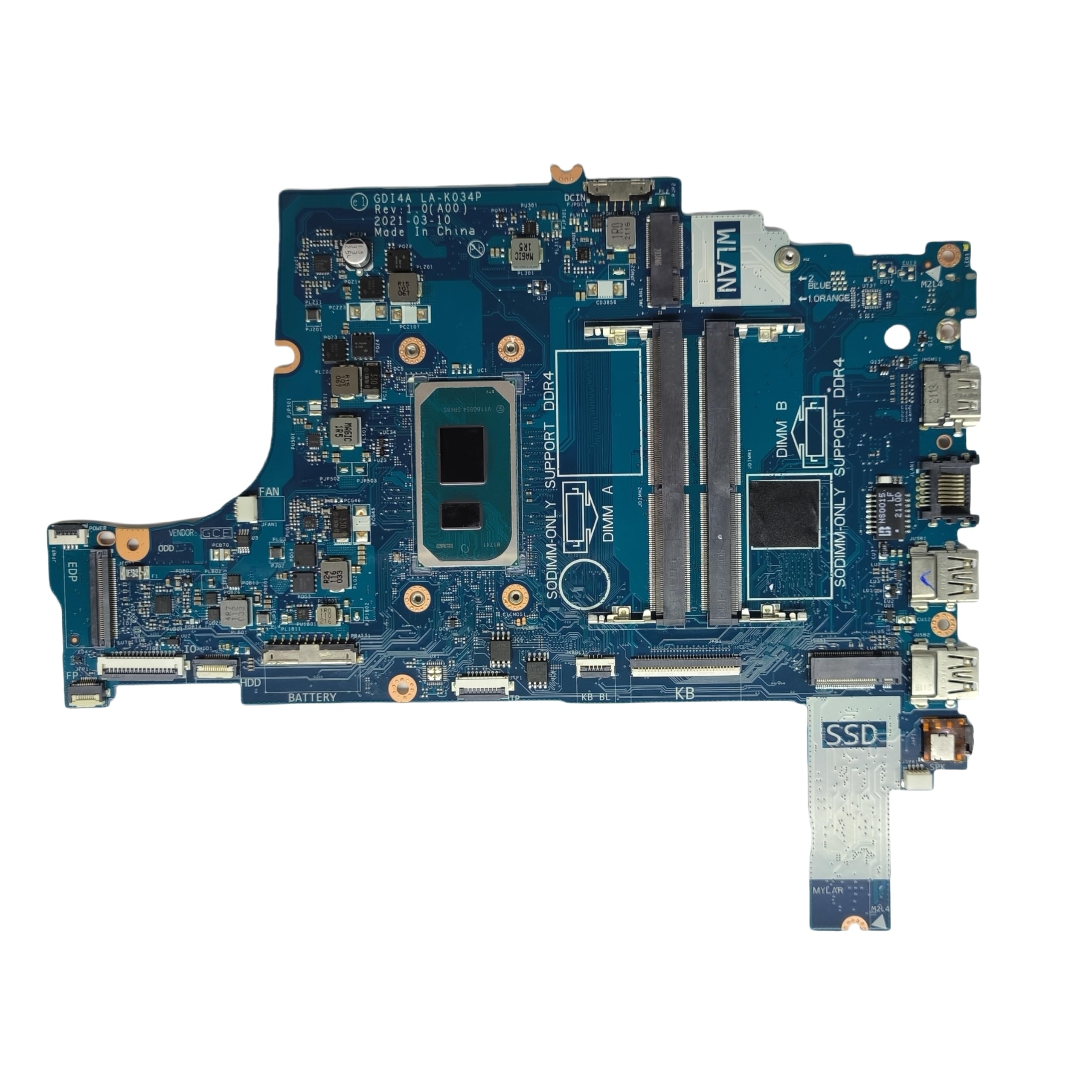 Replacement Laptop Motherboard GDI4A LA-K034P for Dell Inspiron 3501 System Board i3-1125G4 Processor 0YR7KH YR7KH-picture-28